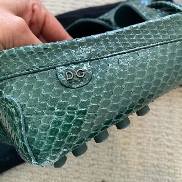 Dolce and Gabbana Teal snakeskin moccasins - Picture 9 of 9